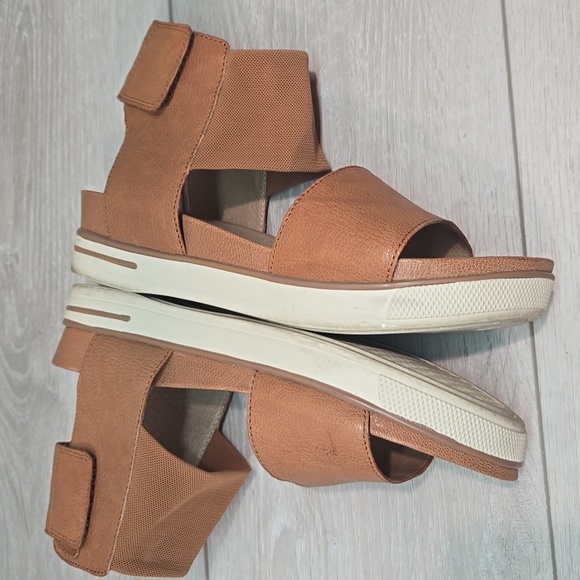 Eileen Fisher Women Spree Velco Ankle Leather Sandals Platform Shoes Sz 7 - Picture 9 of 11